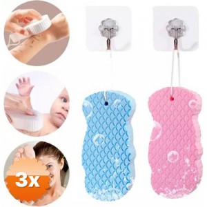 3 Adet Bebek Peeling Banyo Süngeri 6.78x13.5x2.6 cm