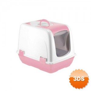 Mikopet Küçük Kapalı Kedi Tuvaleti Pembe