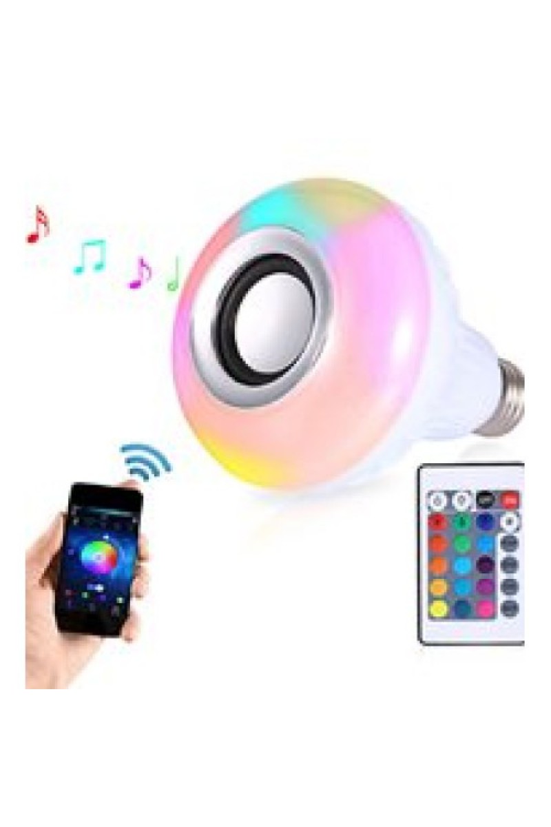 Bluetooth Hoparlör Akıllı LED Ampül Lamba 12 Renk