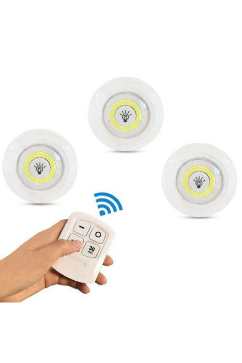 Kablosuz Uzaktan Kumandalı 3lü LED Lamba Seti