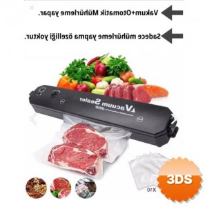 Vacuum Sealer Gıda Vakum ve Mühürleme Makinesi 10 Poşet Hediyeli