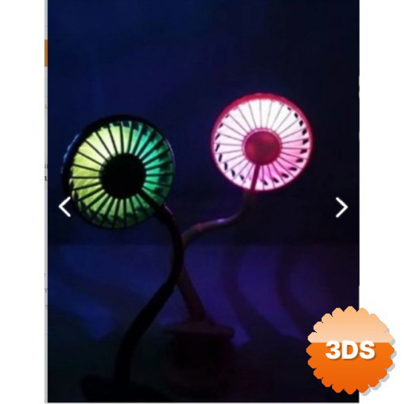 Portatif Işıklı Mini Klipsli Fan
