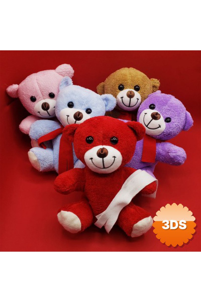 Peluş Ayıcık Hediyelik Oyuncak, 23 cm Atkılı
