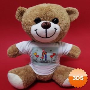 Tişörtlü Kahverengi Peluş Ayıcık 25 cm