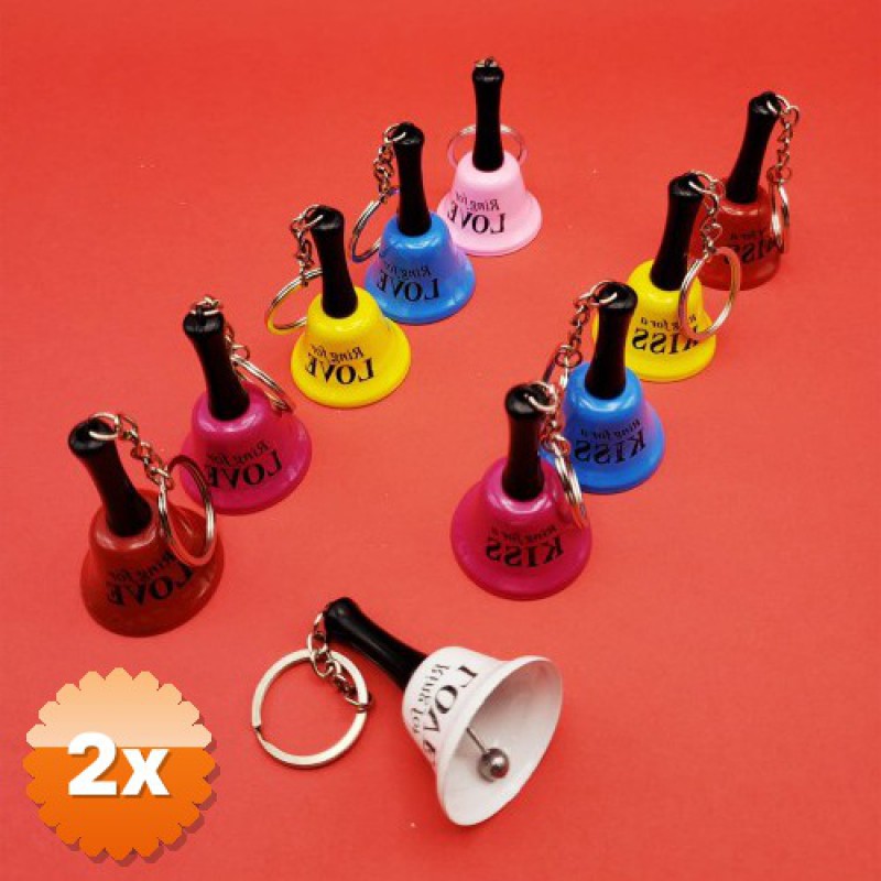 2 Adet Anahtarlık Resepsiyon Zili, 6.5x3.5 cm Metal Mini Zil