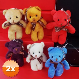 2 Adet Ayıcık Anahtarlık Çanta Süsü 12x6 cm