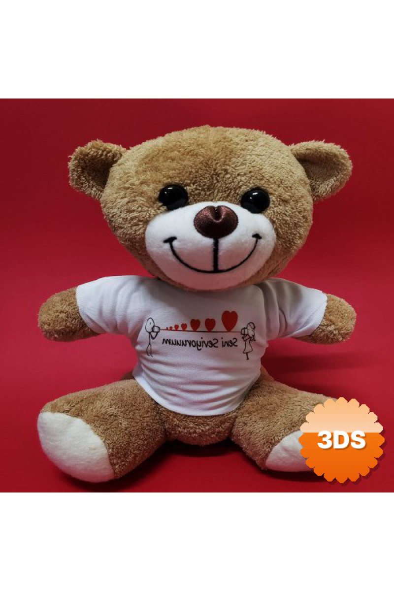 Seni Seviyorum Temalı Peluş Ayıcık
