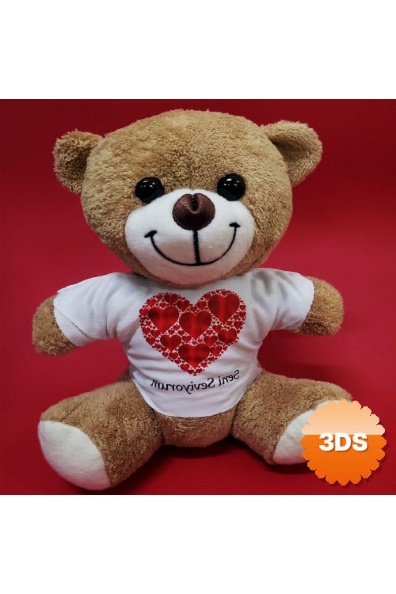 Love Tişörtlü Peluş Ayıcık