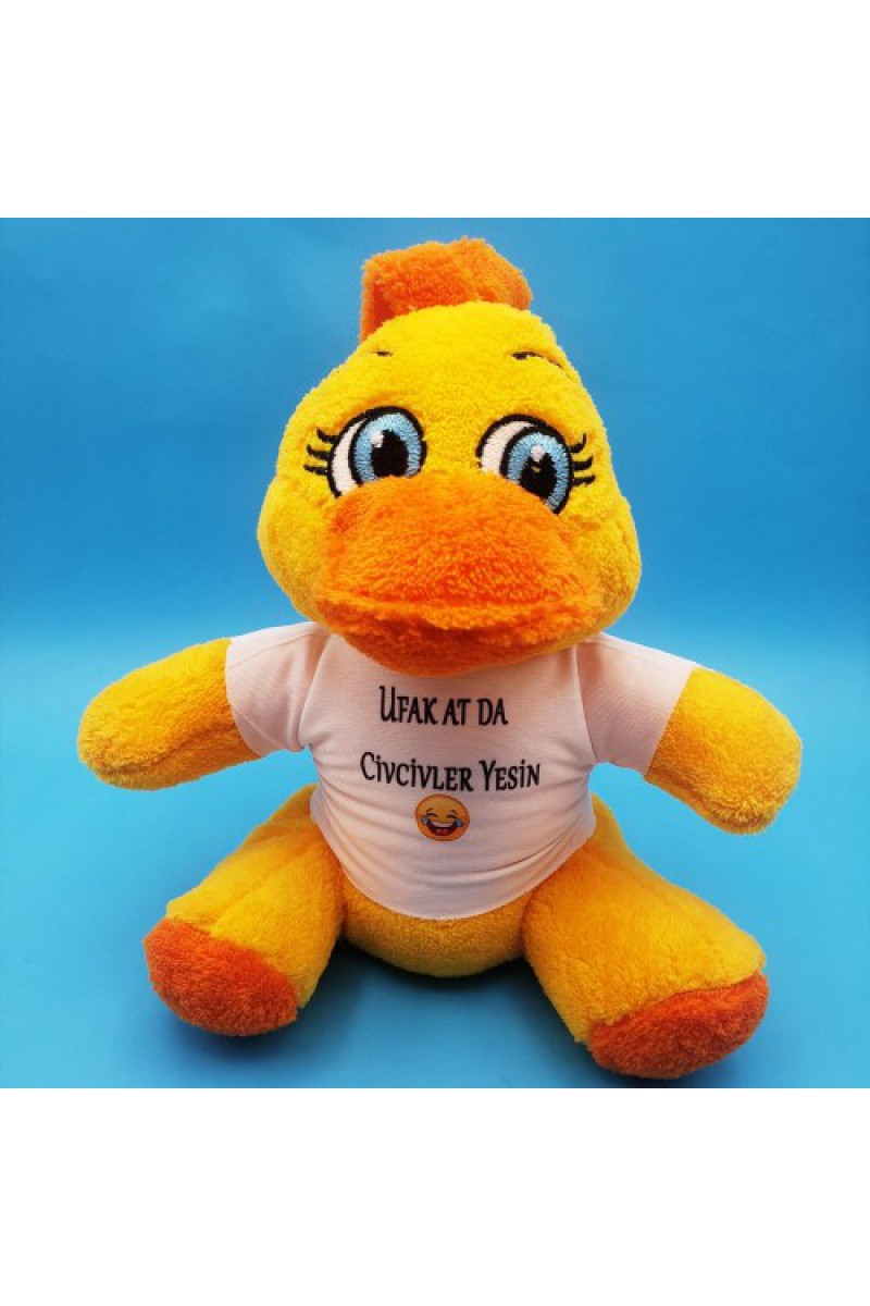 Civciv Oyuncak Ufak At Da Civcivler Yesin Tişörtlü Peluş