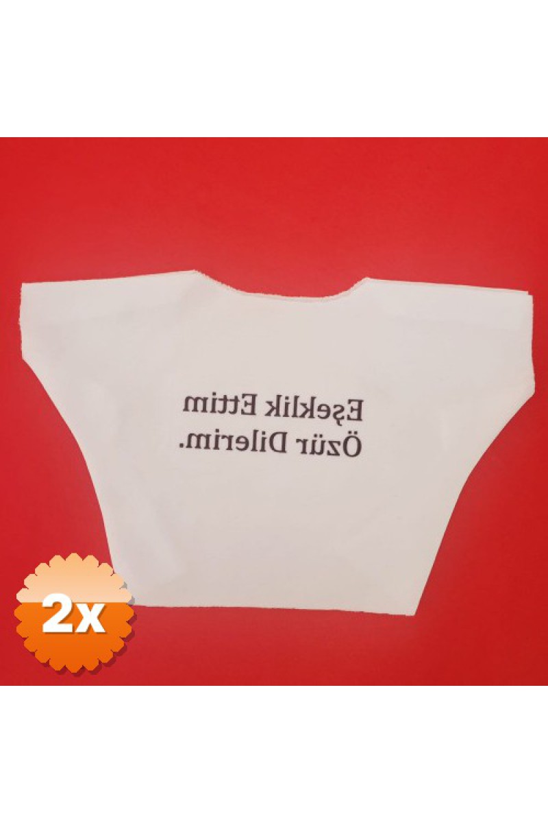 2 Adet Oyuncak Tişörtü, Baskılı Peluş Giysi 11x16 cm