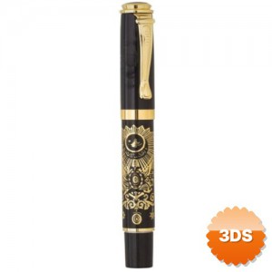Osmanlı Tuğralı Roller Kalem, Altın Yaldızlı Kabartmalı