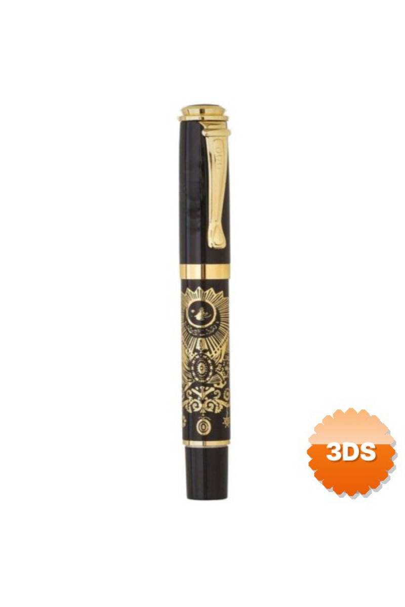 Osmanlı Tuğralı Roller Kalem, Altın Yaldızlı Kabartmalı