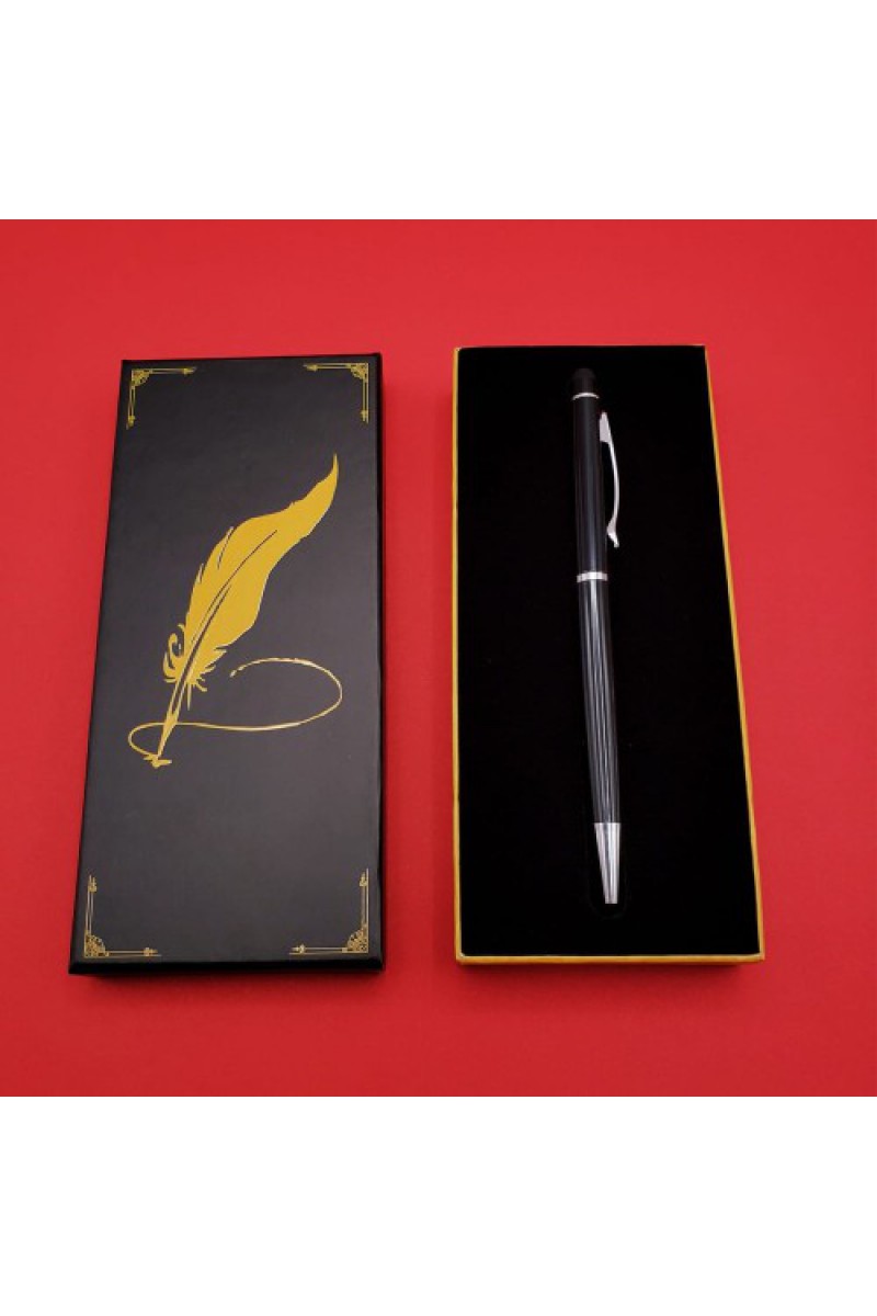 Siyah Touchpen Kalem Mandala Desenli Kutulu