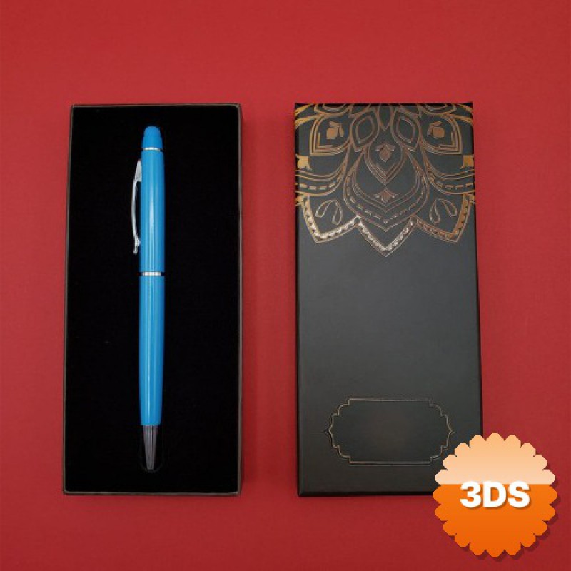 Tükenmez Kalem Turkuaz Touchpen Mandala Desenli Kutulu