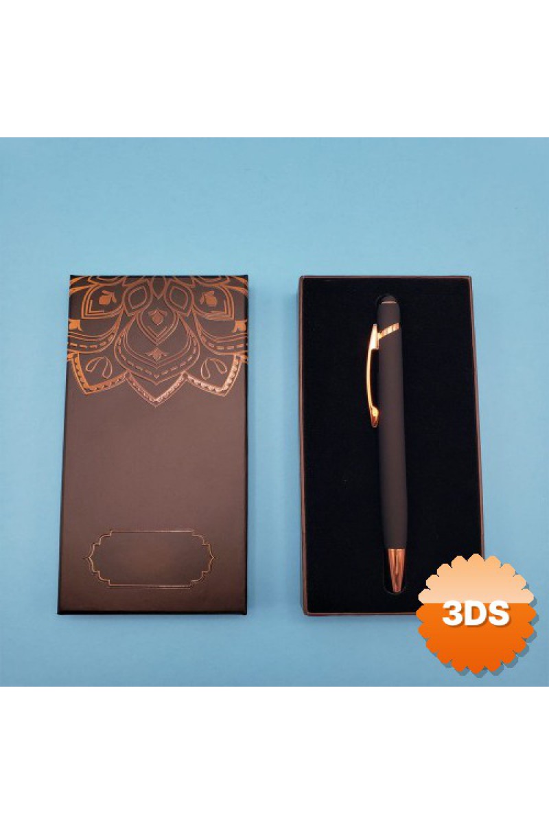 Rubber Kalem Siyah Touchpen Mandala Desenli Kutulu