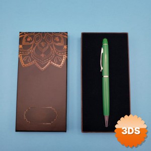 Tükenmez Kalem Yeşil Touchpen Mandala Desenli Kutulu