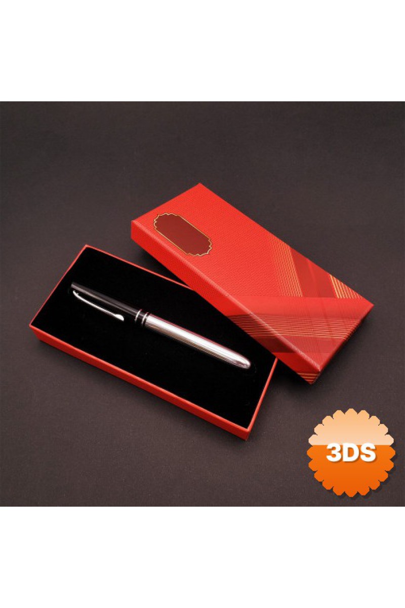 Metal Silver Roller Kalem Kutulu Kırmızı Detaylı