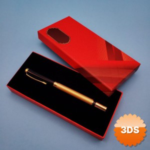 Hediyelik Kutulu Metal Roller Kalem Kırmızı Detaylı
