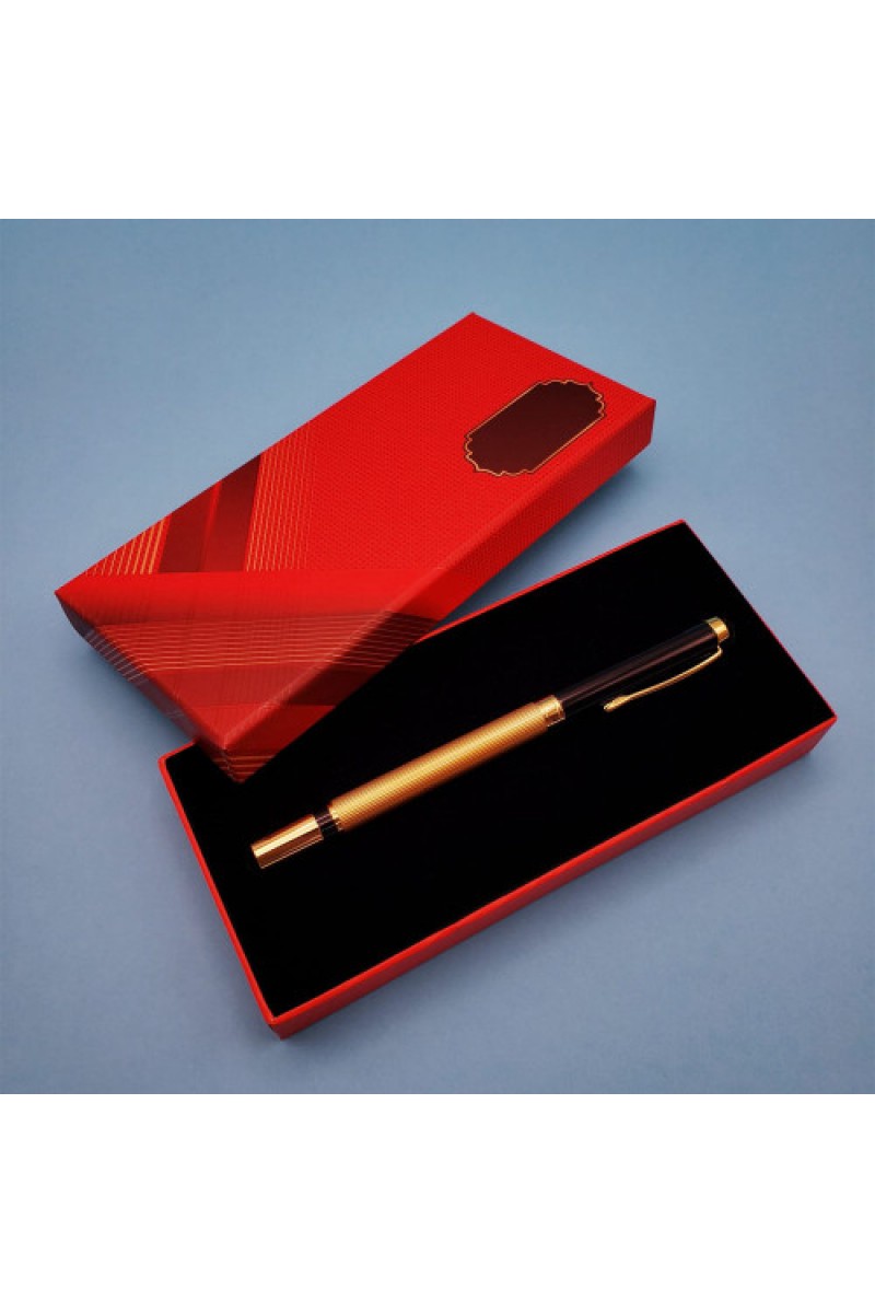 Hediyelik Kutulu Metal Roller Kalem Kırmızı Detaylı