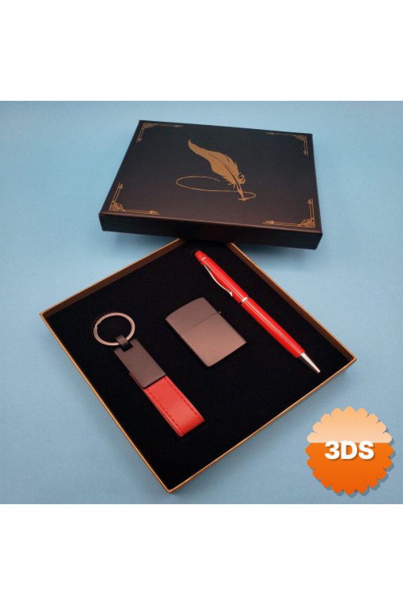Kırmızı Anahtarlık Çakmak ve Touchpen Kalem