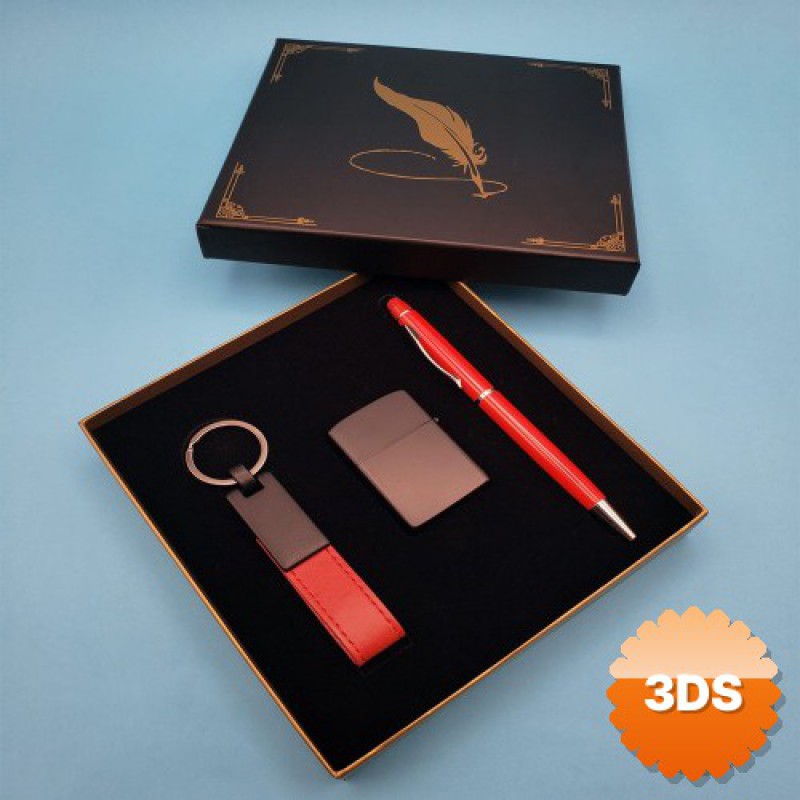 Kırmızı Anahtarlık Çakmak ve Touchpen Kalem