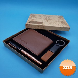 Bakır Metal Kalem Taba Cüzdan ve Anahtarlık Set
