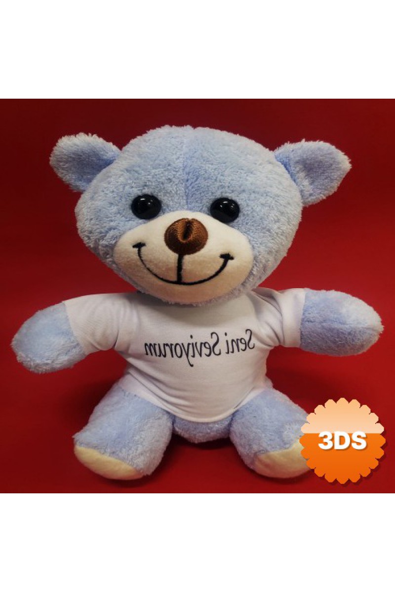 Mavi Seni Seviyorum Tişörtlü Peluş Ayı