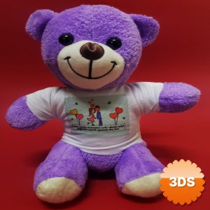 Sevgililer Günü Hediye Tişörtlü Peluş Ayıcık, 25 cm Gelin-Damat