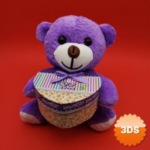 Sevimli Kalp Kutulu Peluş Ayıcık