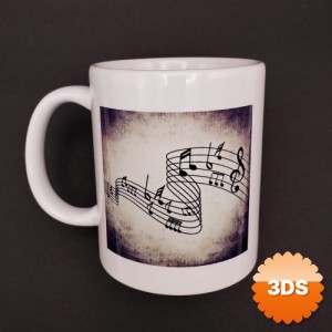 Müzik Notaları Tasarımlı Kupa Bardak