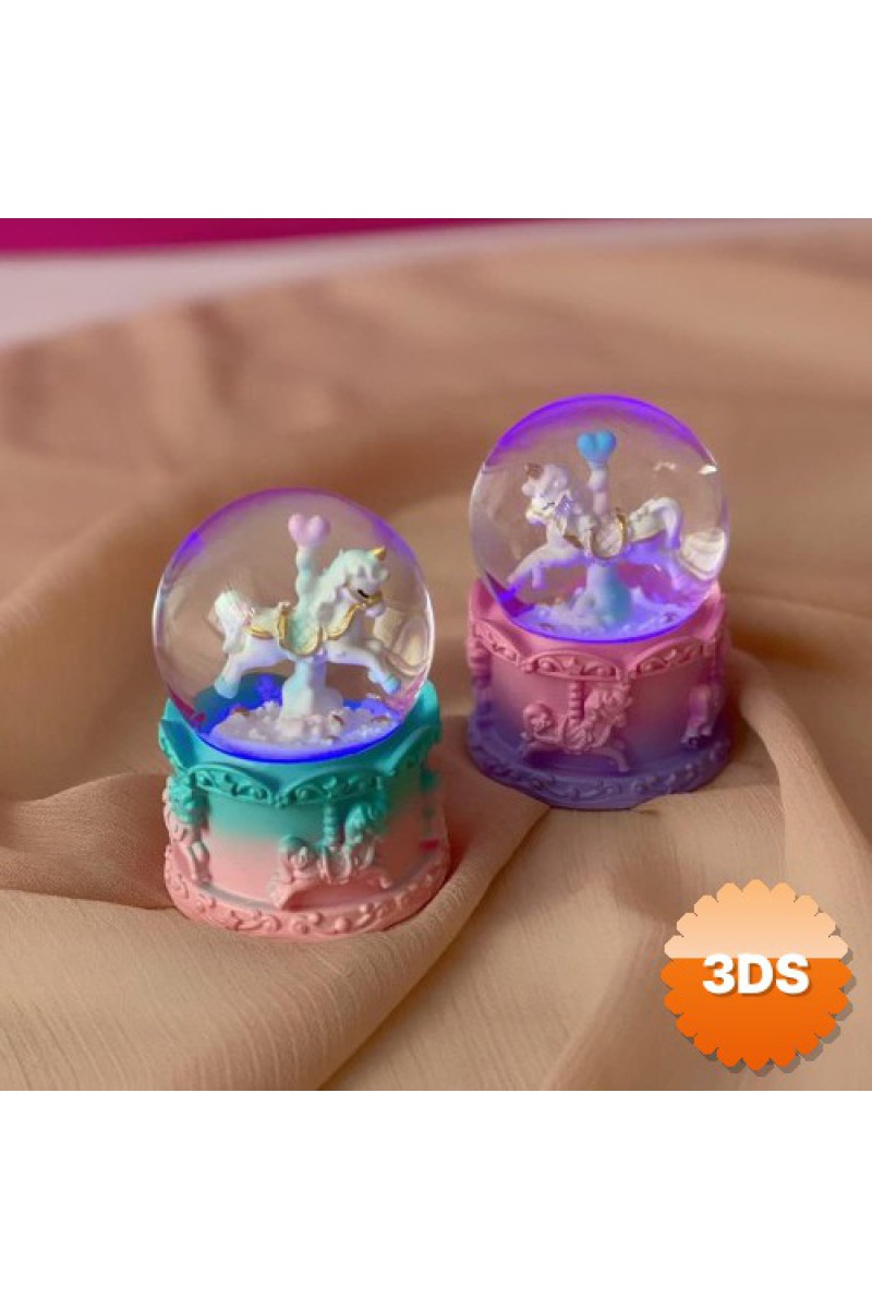 Mini Boy Işıklı Unicorn Kar Küresi