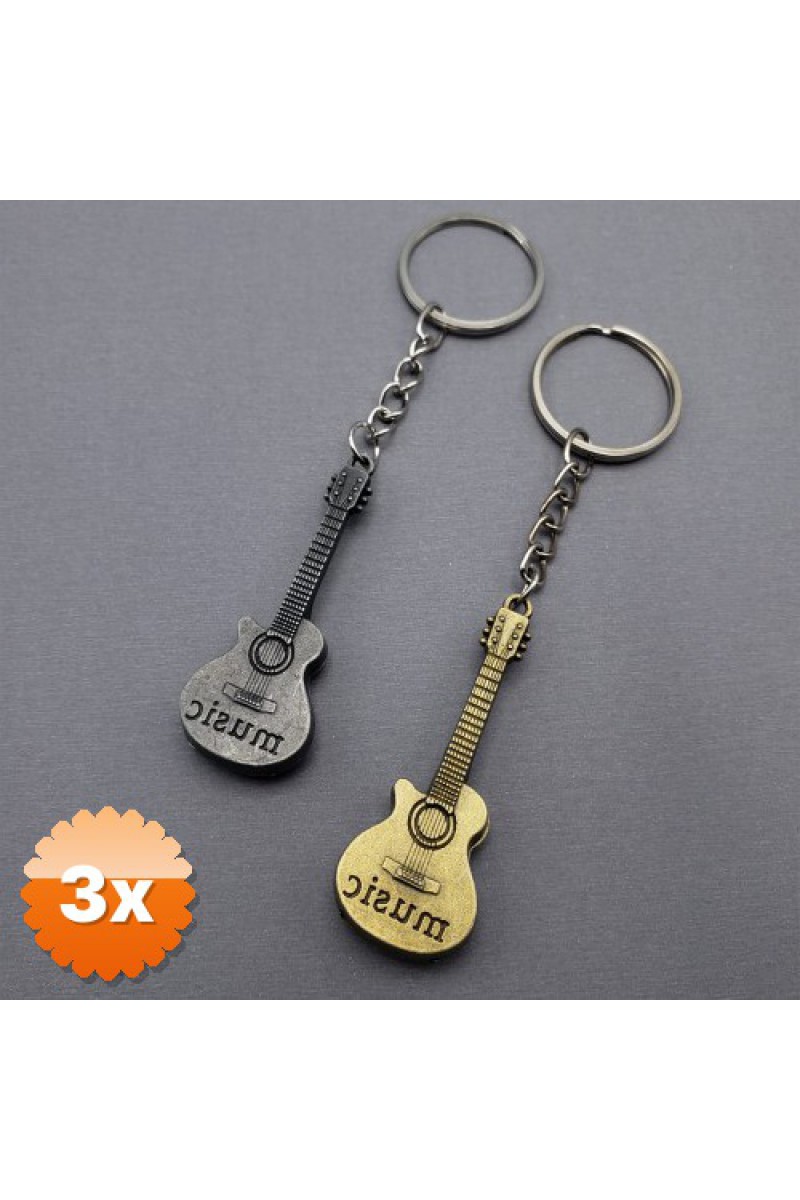 3 Adet Metal Gitar Anahtarlık
