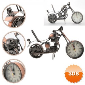 Metal Motosiklet Masa Saati 21x12 cm