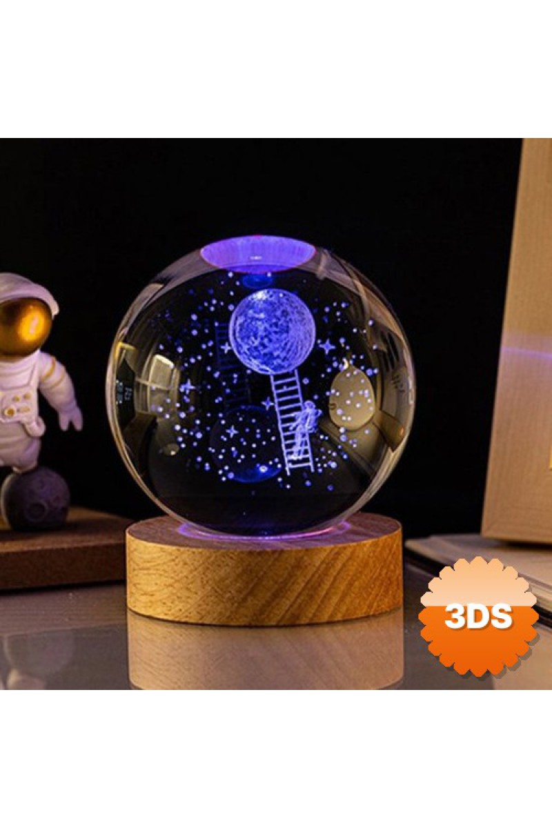 Aya Çıkan Astronot Tasarım Cam Küre