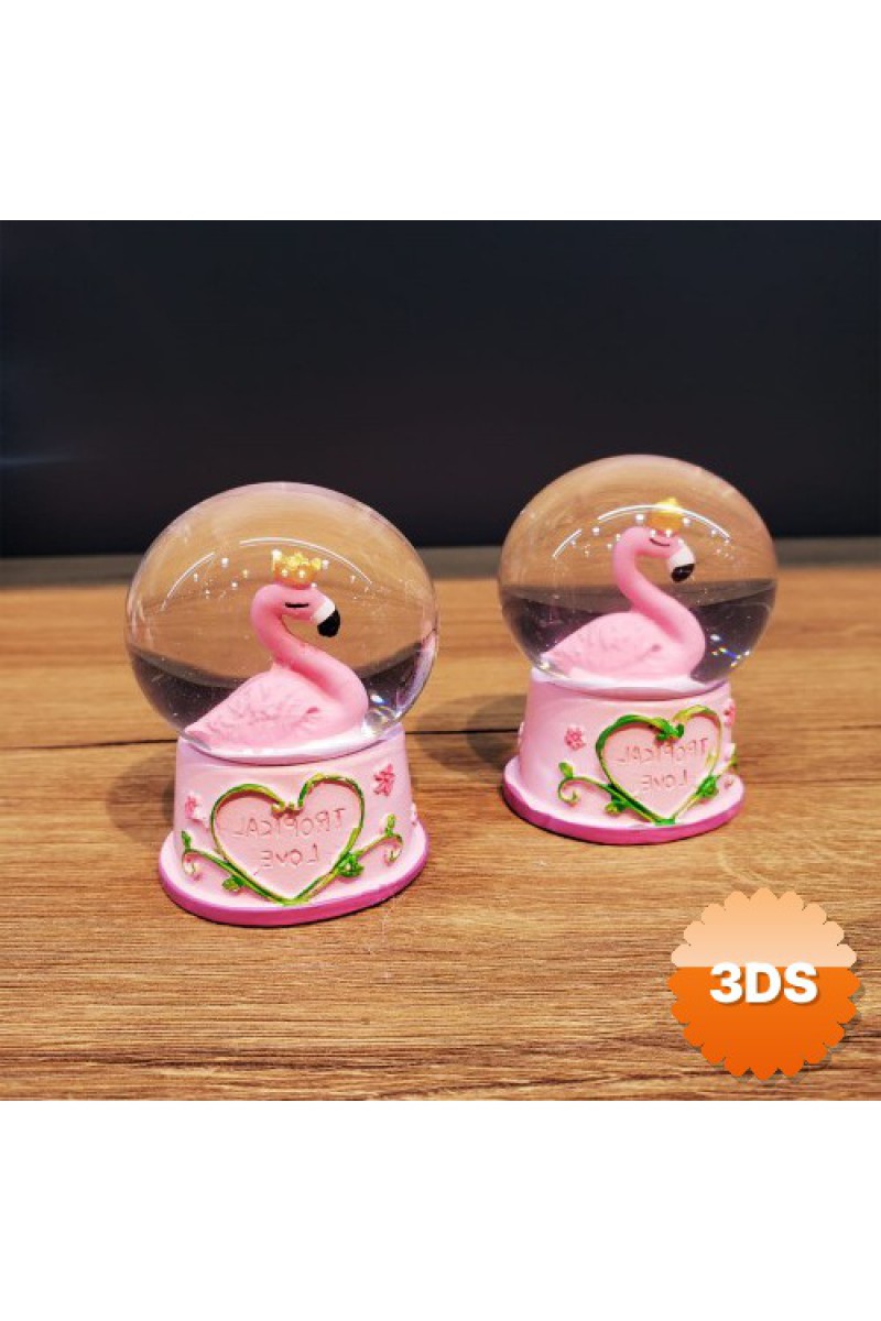 Mini Işıklı Flamingo Kar Küresi