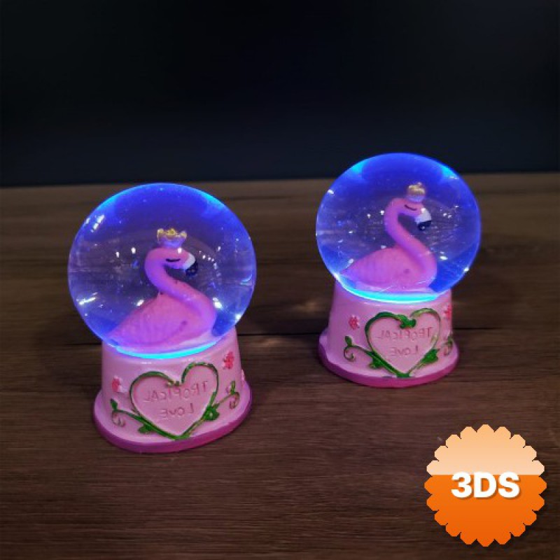 Mini Işıklı Flamingo Kar Küresi