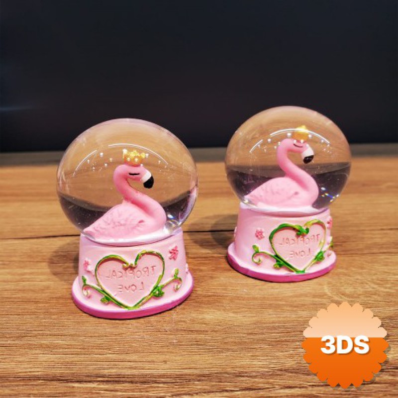 Mini Işıklı Flamingo Kar Küresi
