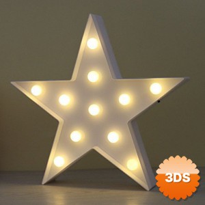 LED Işıklı Beyaz Yıldız Gece Lambası