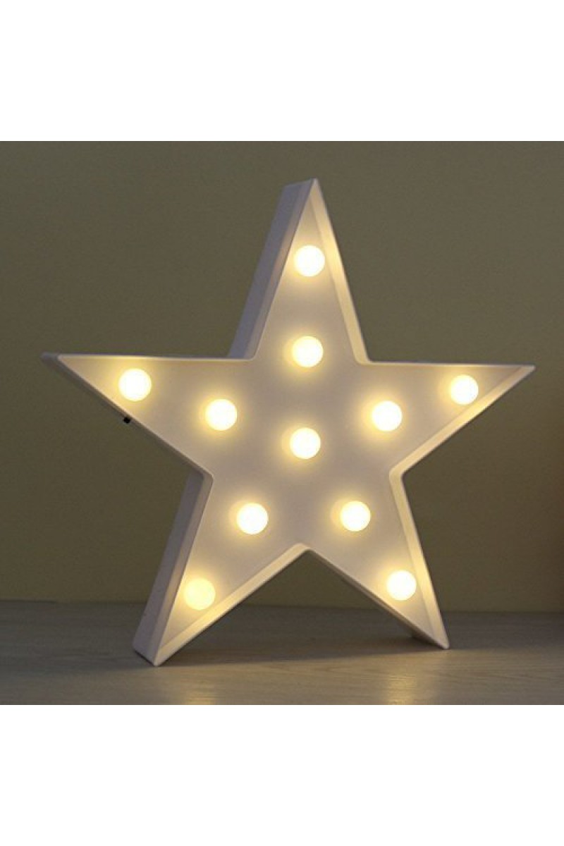 LED Işıklı Beyaz Yıldız Gece Lambası
