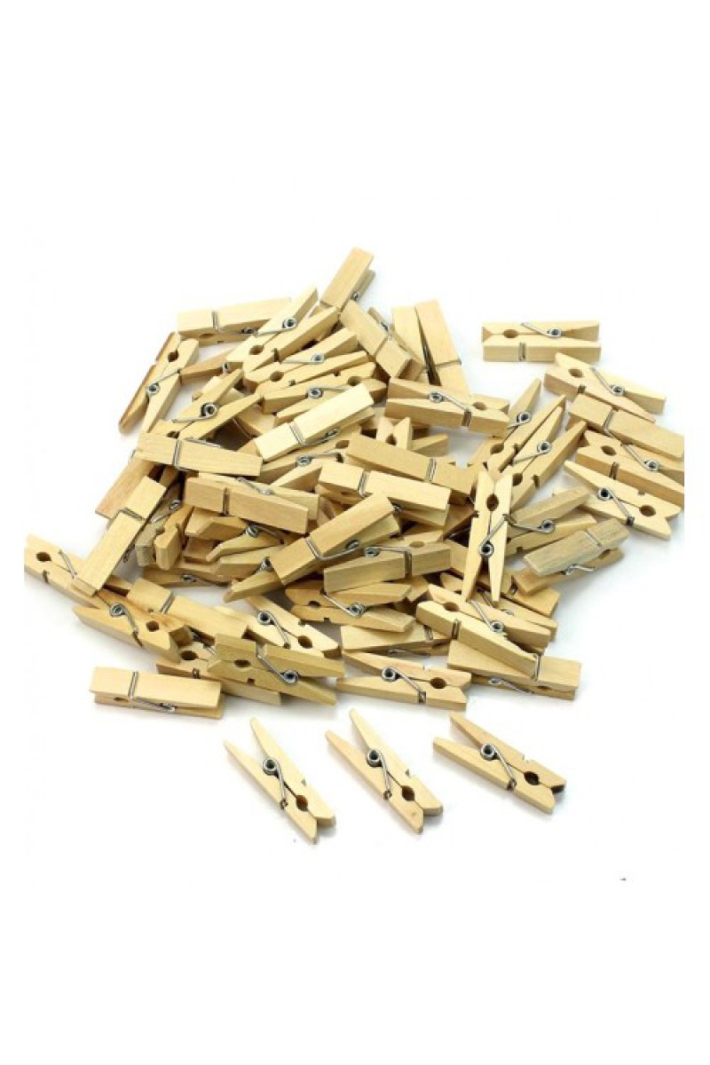 100'lü Ahşap Mandal 2.5 cm 10'lu Paket 1000 Adet