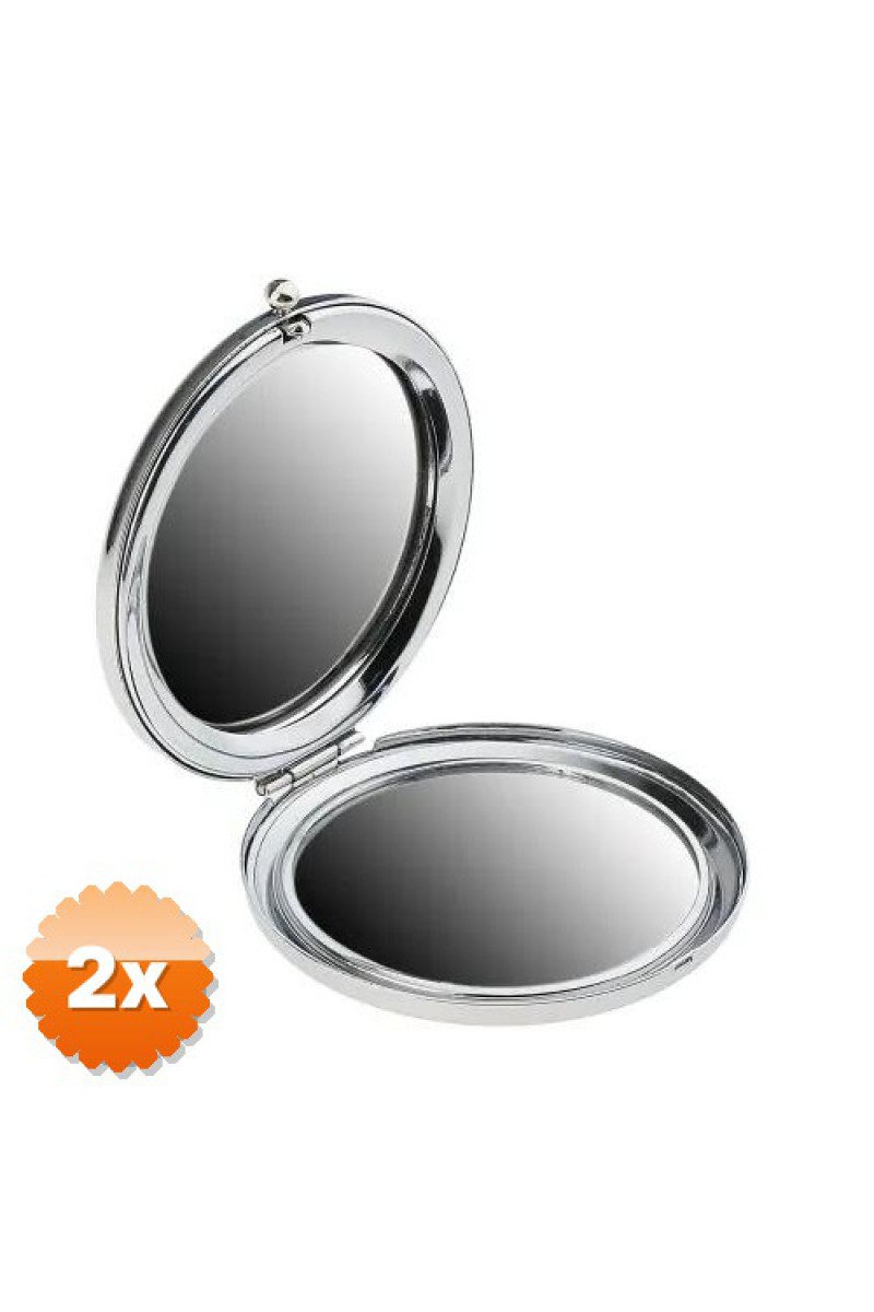 Promosyon Yuvarlak Cep Aynası Gümüş Renk 7 cm