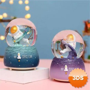 Sevimli Astronot Kar Küresi, "MY DREAM" Roket Tabanlı