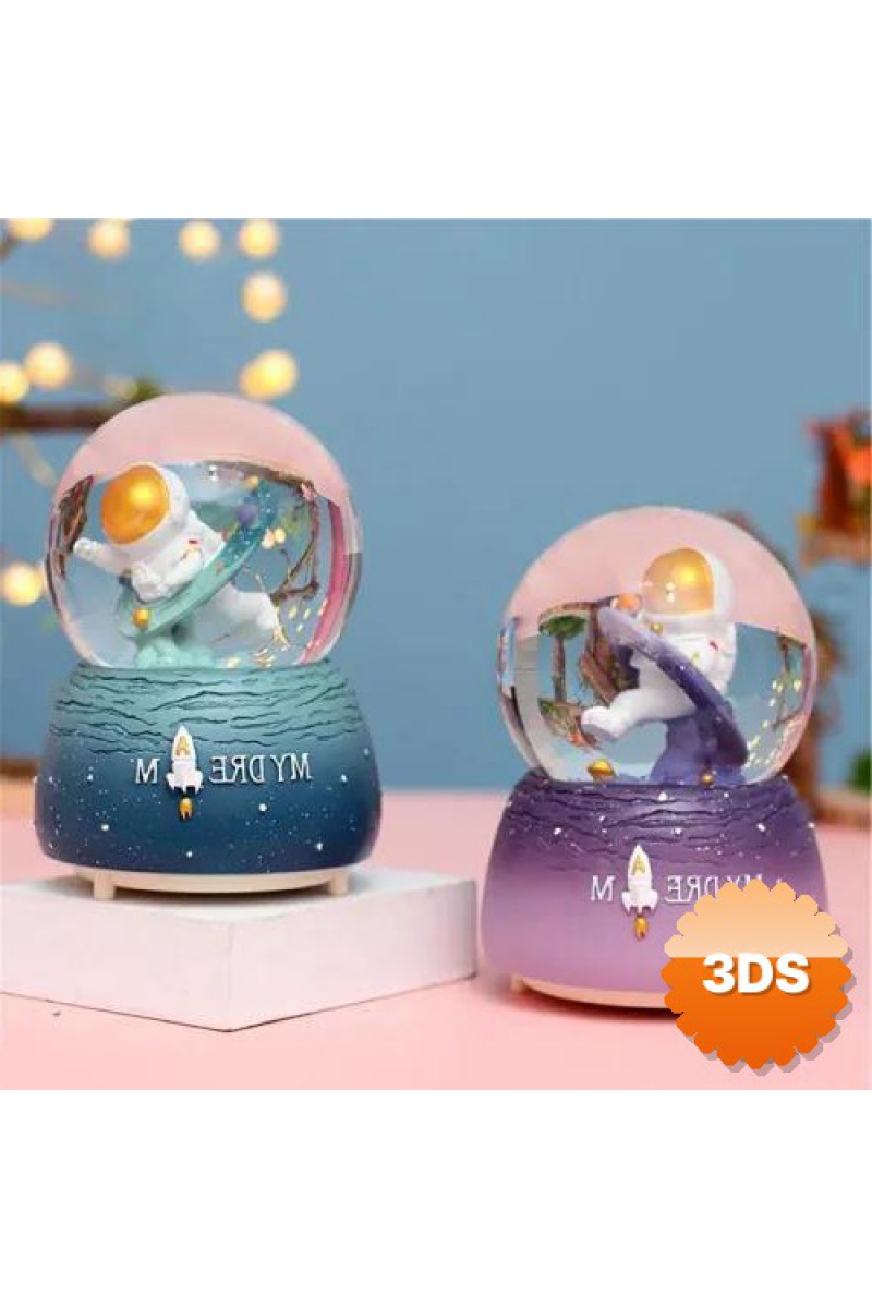 Sevimli Astronot Kar Küresi, "MY DREAM" Roket Tabanlı