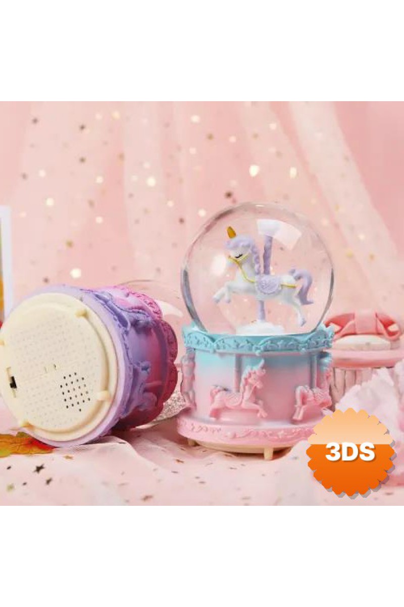 Orta Boy Işıklı Unicorn Kar Küresi