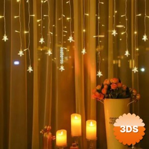 4 Metre 19 Saçaklı Yıldız Perde LED Işık Seti