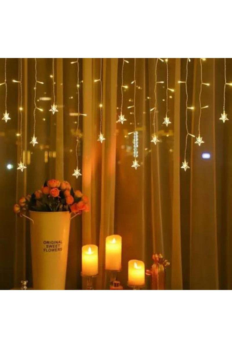 4 Metre 19 Saçaklı Yıldız Perde LED Işık Seti