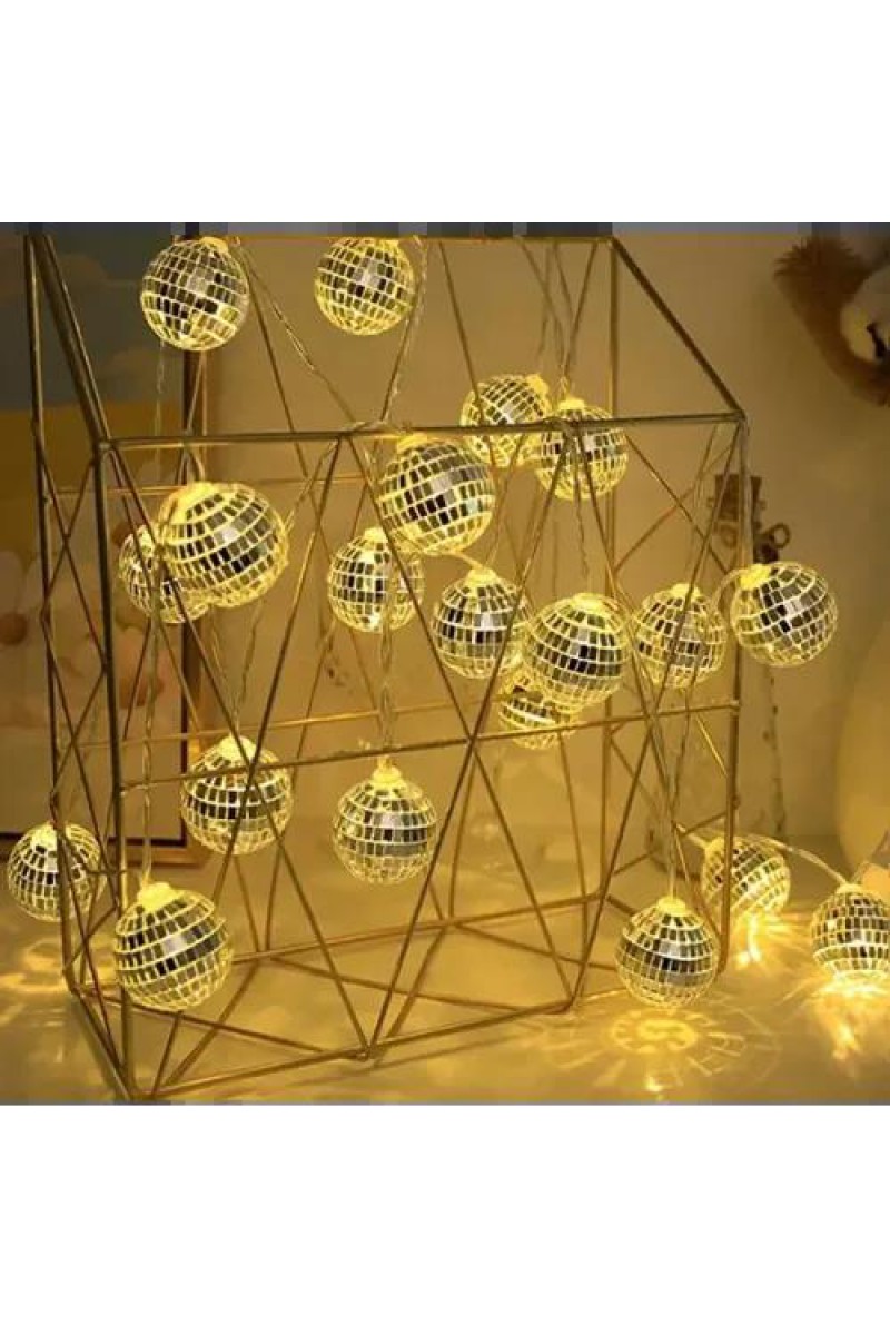 2m 10 LED Pilli Disko Toplu Işık