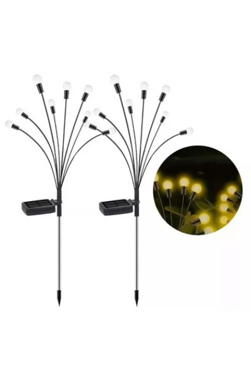2'li Solar Bahçe Aydınlatması 10 LED'li 2 Modlu RGB