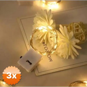 3 Adet 2m Pilli Peri LED Işık Zinciri 20 LED
