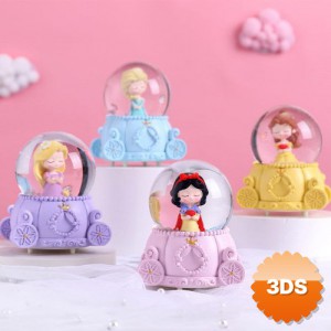 Sevimli Prenses Tasarımlı Işıklı Mini Kar Küresi 7x4 cm